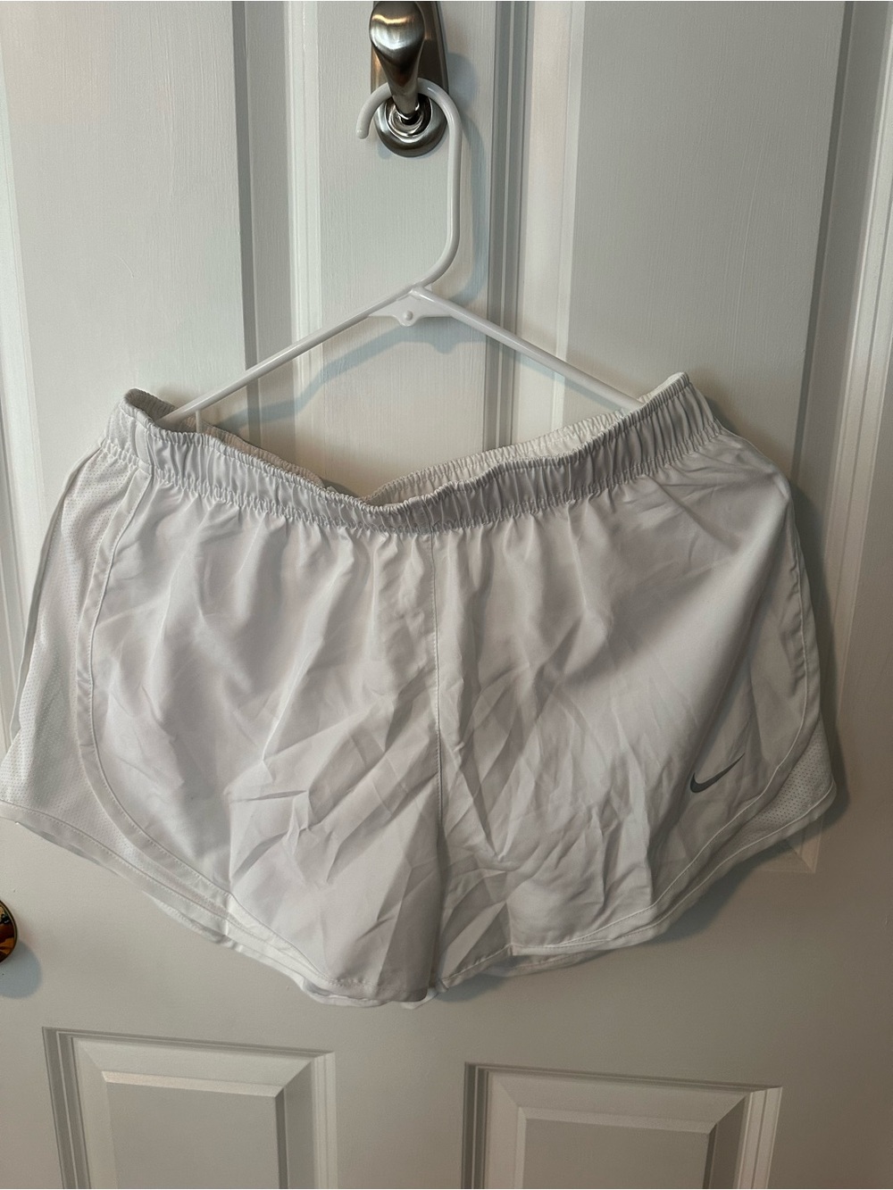 Nike White Women's Athletic Running Shorts with Side Mesh